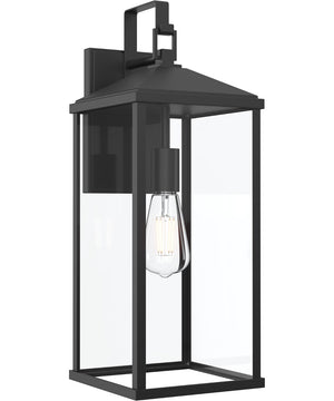Cantley Extra Large Outdoor Wall Lantern with Clear Glass Panels Matte Black
