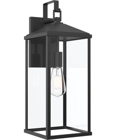 Cantley Extra Large Outdoor Wall Lantern with Clear Glass Panels Matte Black