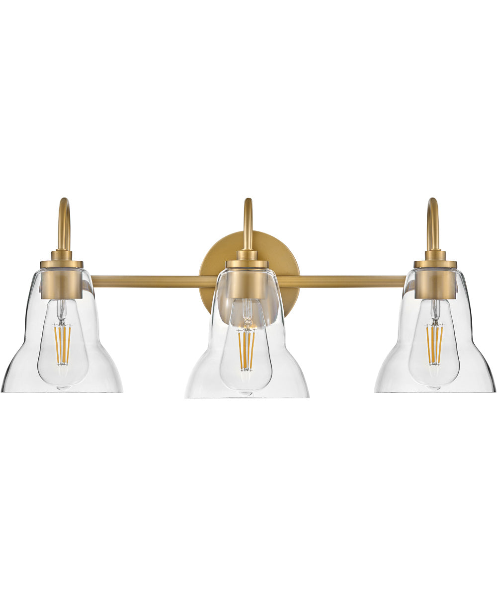Vera 3-Light Medium Three Light Vanity in Lacquered Brass