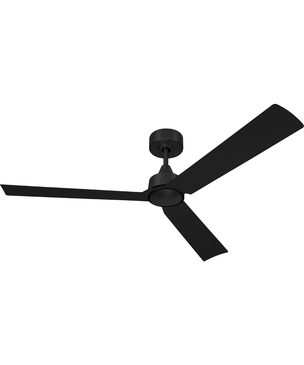 Charming 52" 3-Blade Indoor/Outdoor Damp Rated Ceiling Fan Fan Flat Black