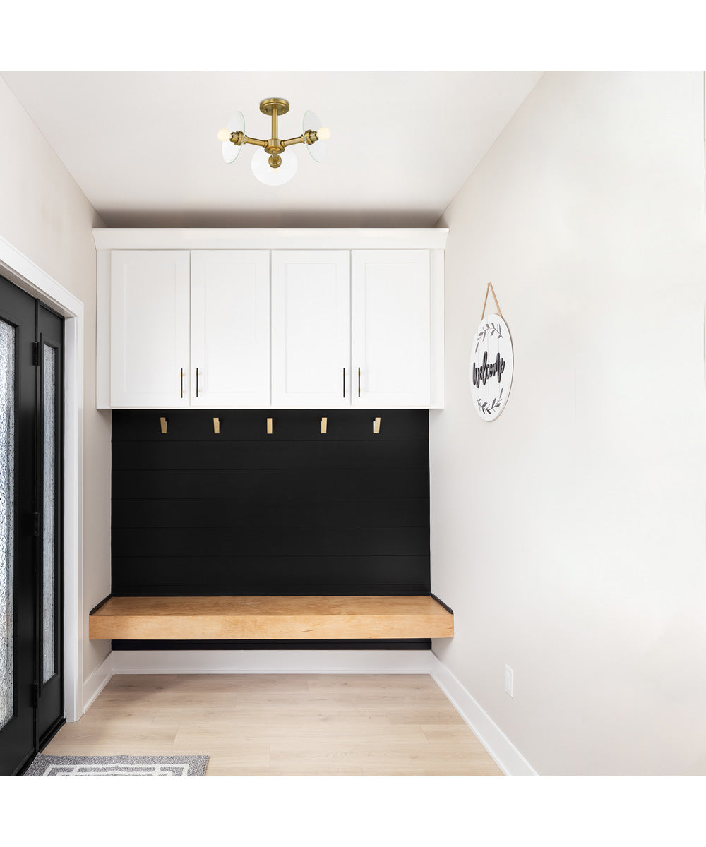 Litto 3 Light Semi Flush  Brushed Gold