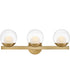 Sunni 3-Light Medium Three Light Vanity in Lacquered Brass
