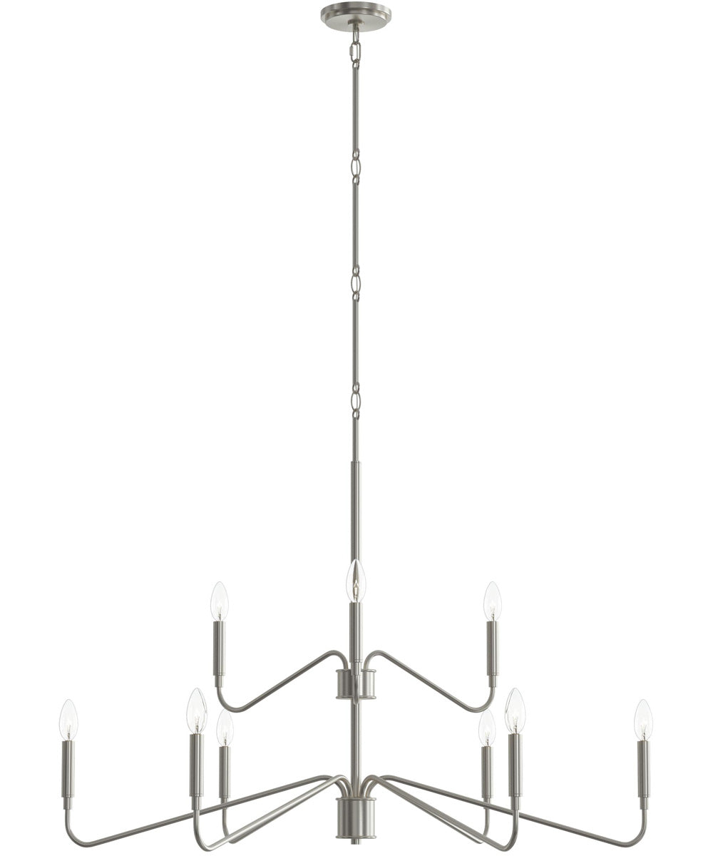 Pilar Two-Tier 9-Light Chandelier Brushed Nickel