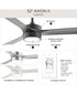 Axion II 52 in. 3-Blade Modern LED Ceiling Fan Brushed Nickel