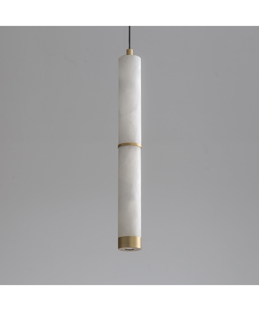 Aragon 17 inch LED Pendant White Alabaster / Gold