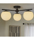Jasper 3-light Semi-Flush Mount Matte Black
