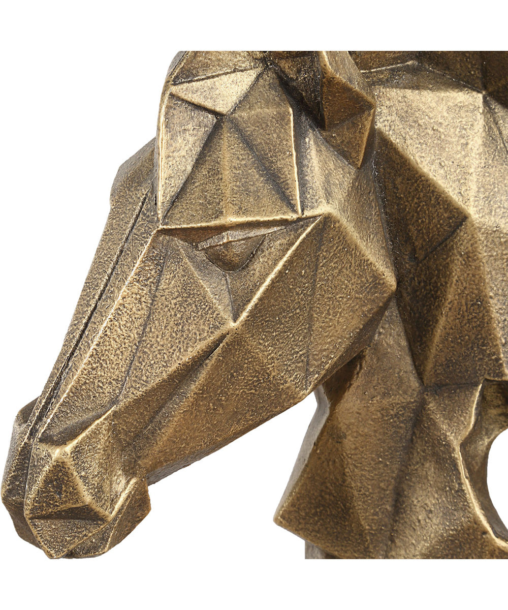 Chiseled Horse Bust Sculpture