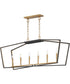 Melrose 6-Light Linear Pendant Black / Natural Aged Brass