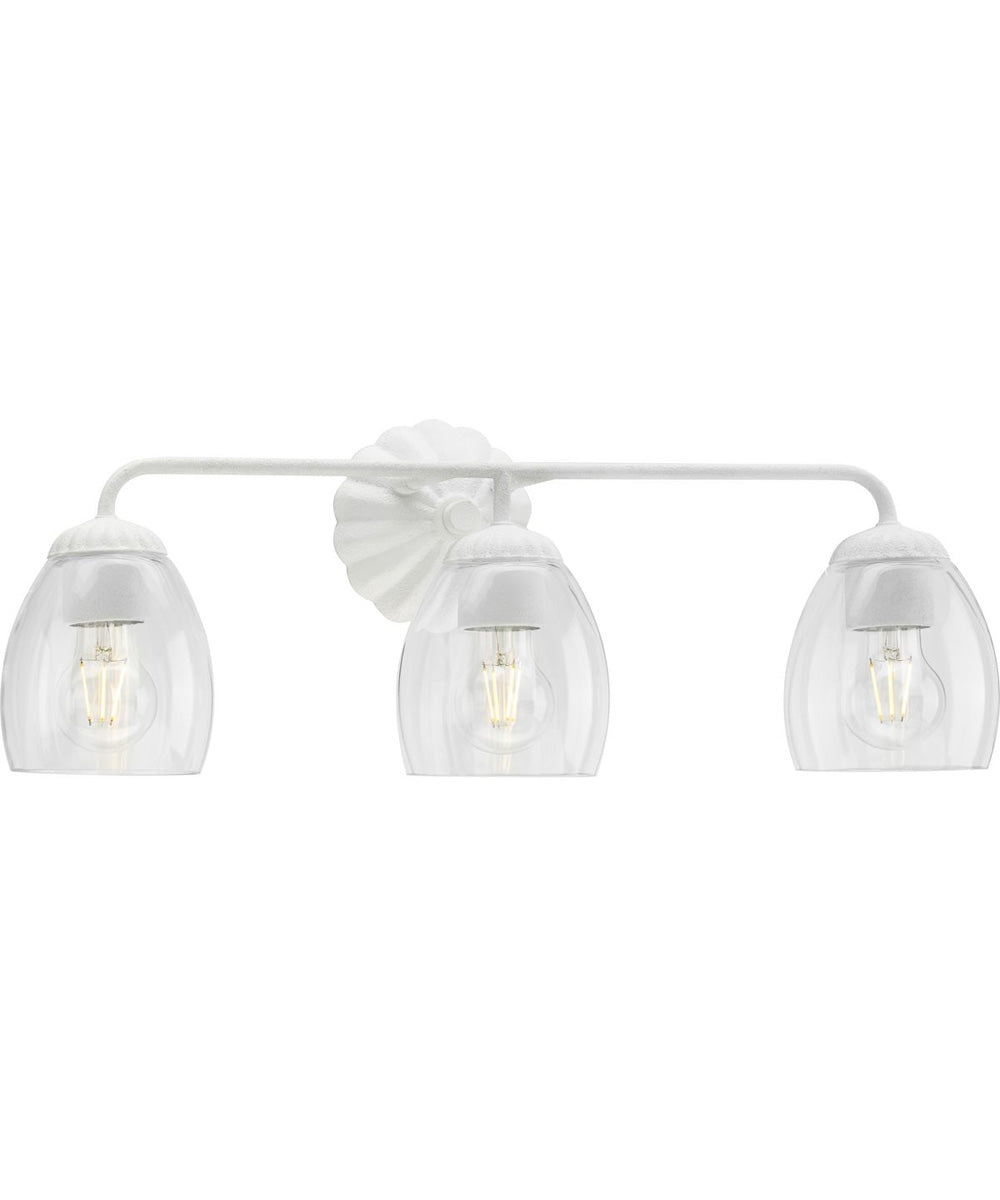 Quillan 3-Light Transitional Bath & Vanity Light White Plaster