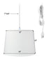14"W 1 Light Swag Plug-In Pendant  White Shade White Cord