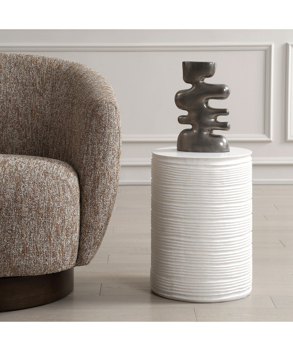 Borderline White Drum Table