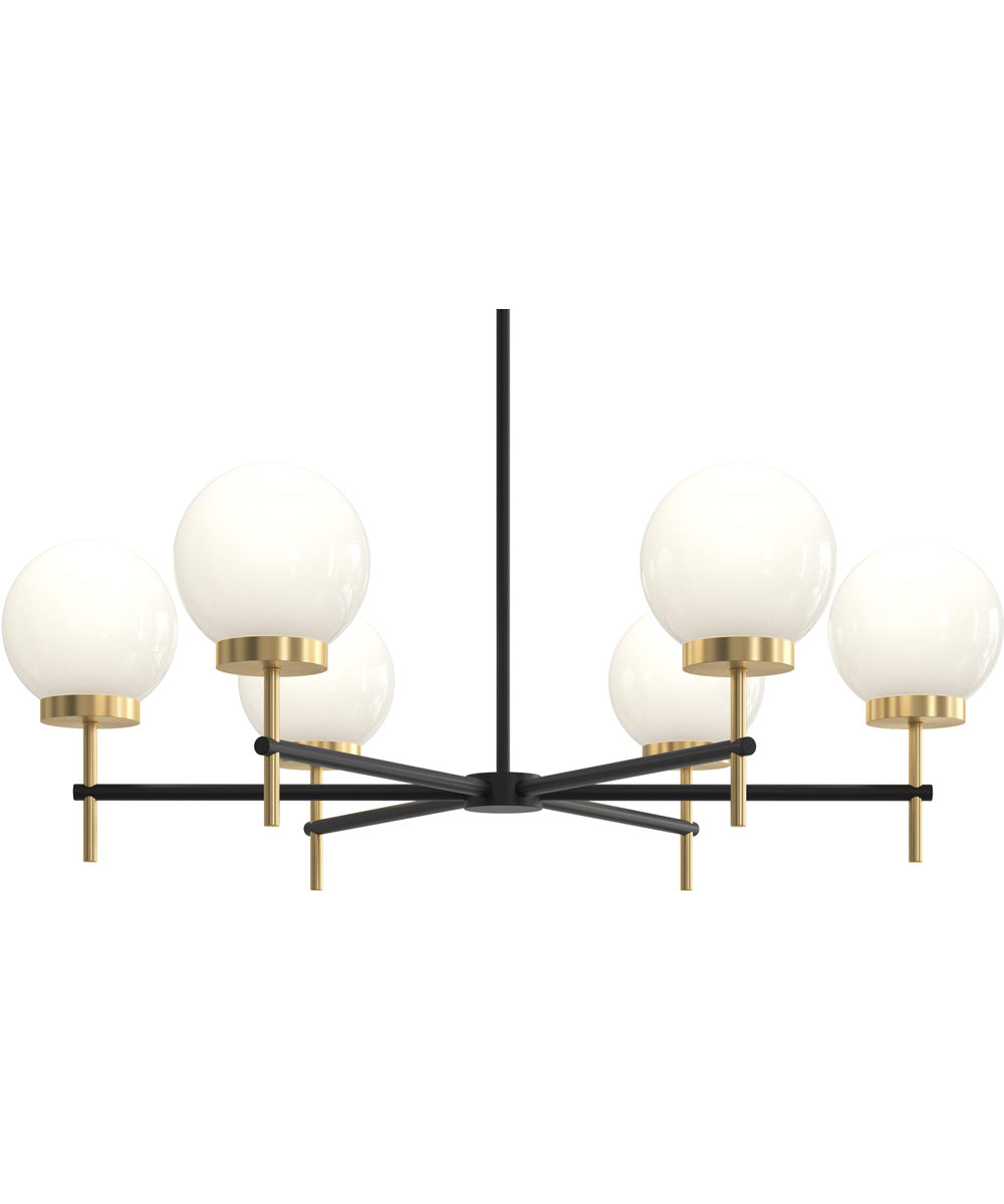 Rigsby 6-Light Medium Chandelier Matte Black and Brushed Gold