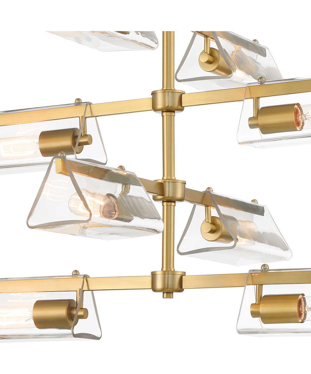 Latitude 8 Light Chandelier  Brushed Gold