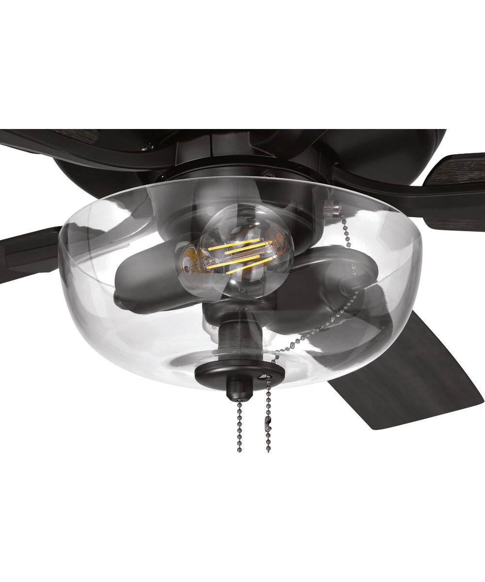 EOS 2 Light Clear Bowl 52" Ceiling Fan 2-Light Fan Flat Black