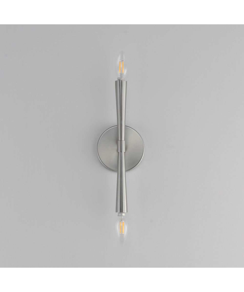 Rome 2-Light Wall Sconce Satin Nickel