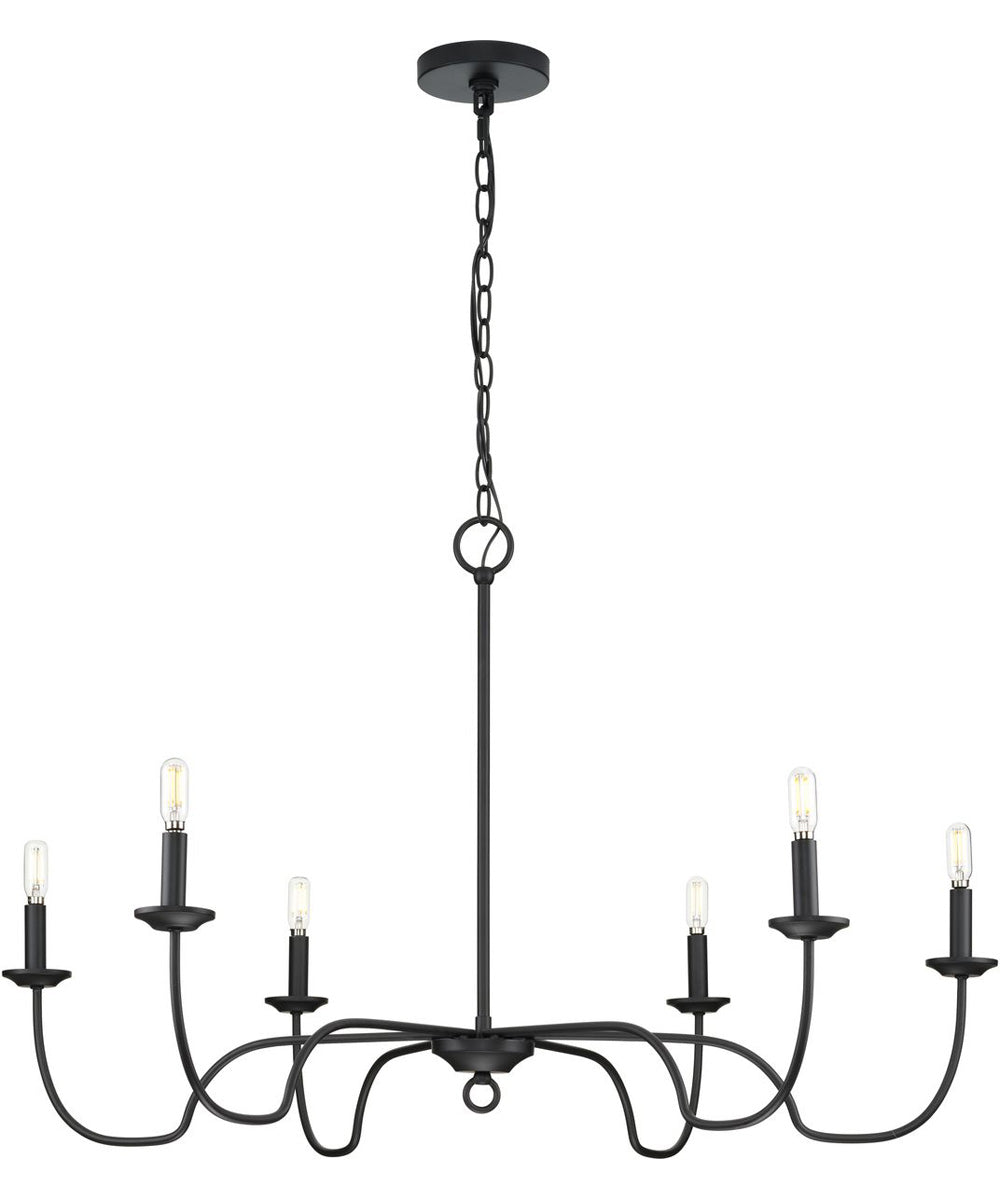 Canebrake 6-Light Chandelier Light Matte Black