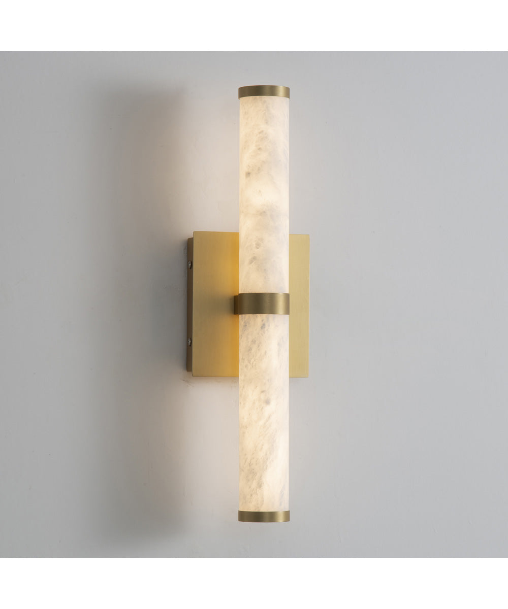 Aragon 17 inch Bath Vanity White Alabaster / Gold