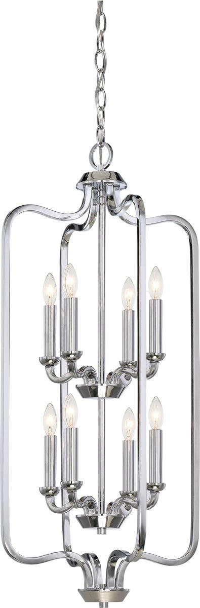 17"W Willow 8-Light Pendant Polished Nickel