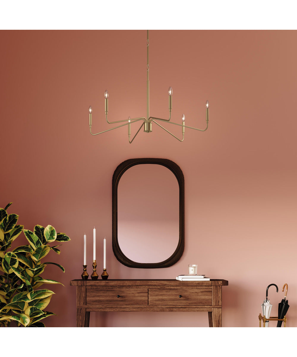 Pilar 6-Light Chandelier Brushed Gold
