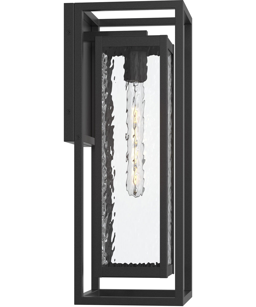 Shaw 19.5 inch 1 Light Outdoor Wall Light with Clear Glass Textured Black