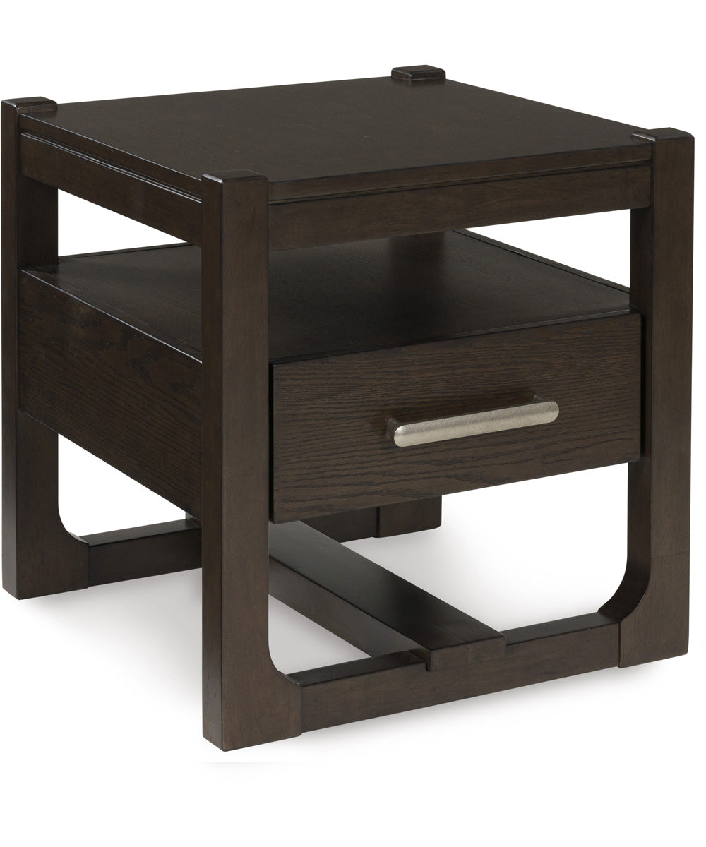 Breckington Square End Table Dark Brown