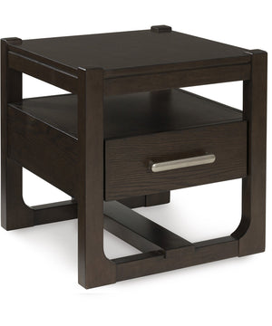 Breckington Square End Table Dark Brown