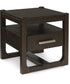 Breckington Square End Table Dark Brown