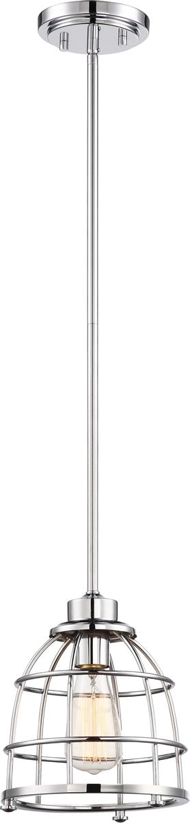 8"W Maxx 1-Light Pendant Polished Nickel
