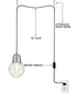 Plug-In Hanging LED Pendant Brushed Nickel Finish