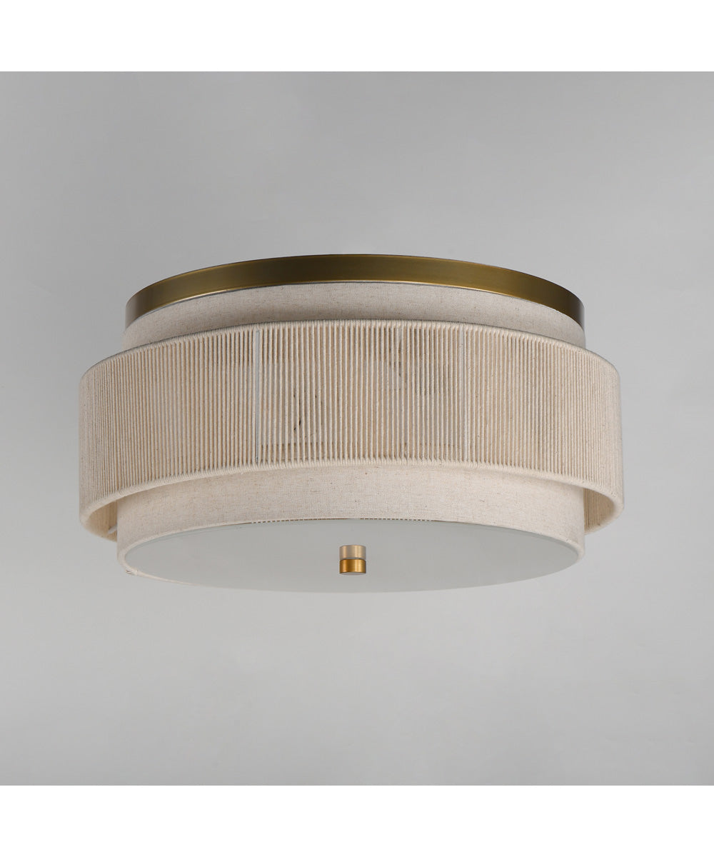 Seacliff 2-Light Flush Mount Natural Aged Brass