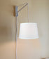 16"W MAST Plug-In Wall Mount Pendant 2 Light White Cord/Arm with Diffuser White Shade