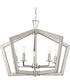 Galloway 5-Light 19.25" Modern Farmhouse Pendant Light with Grey Washed Oak Accents Brushed Nickel