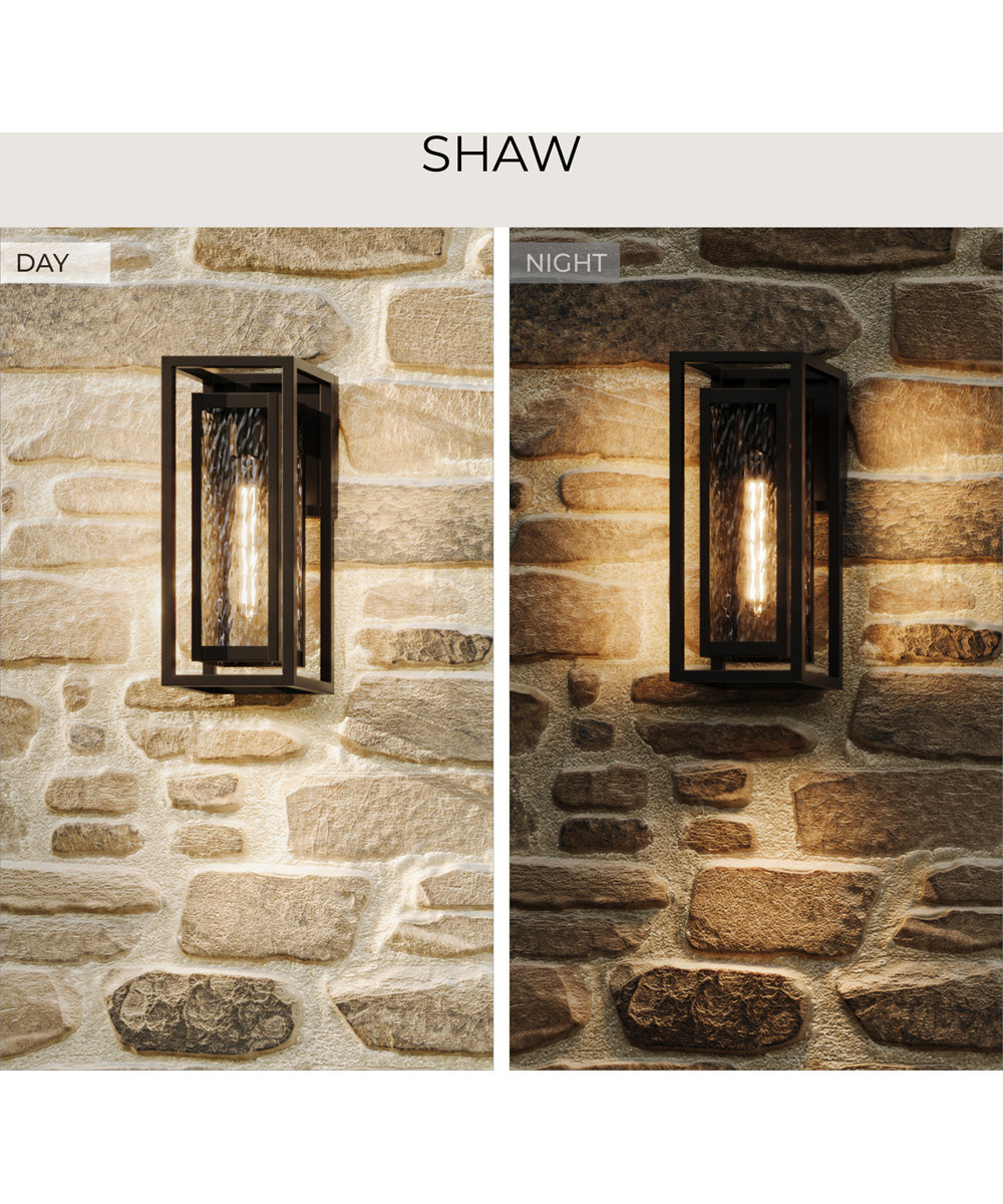 Shaw 15 inch 1 Light Outdoor Wall Light with Clear Glass Antique Bronze