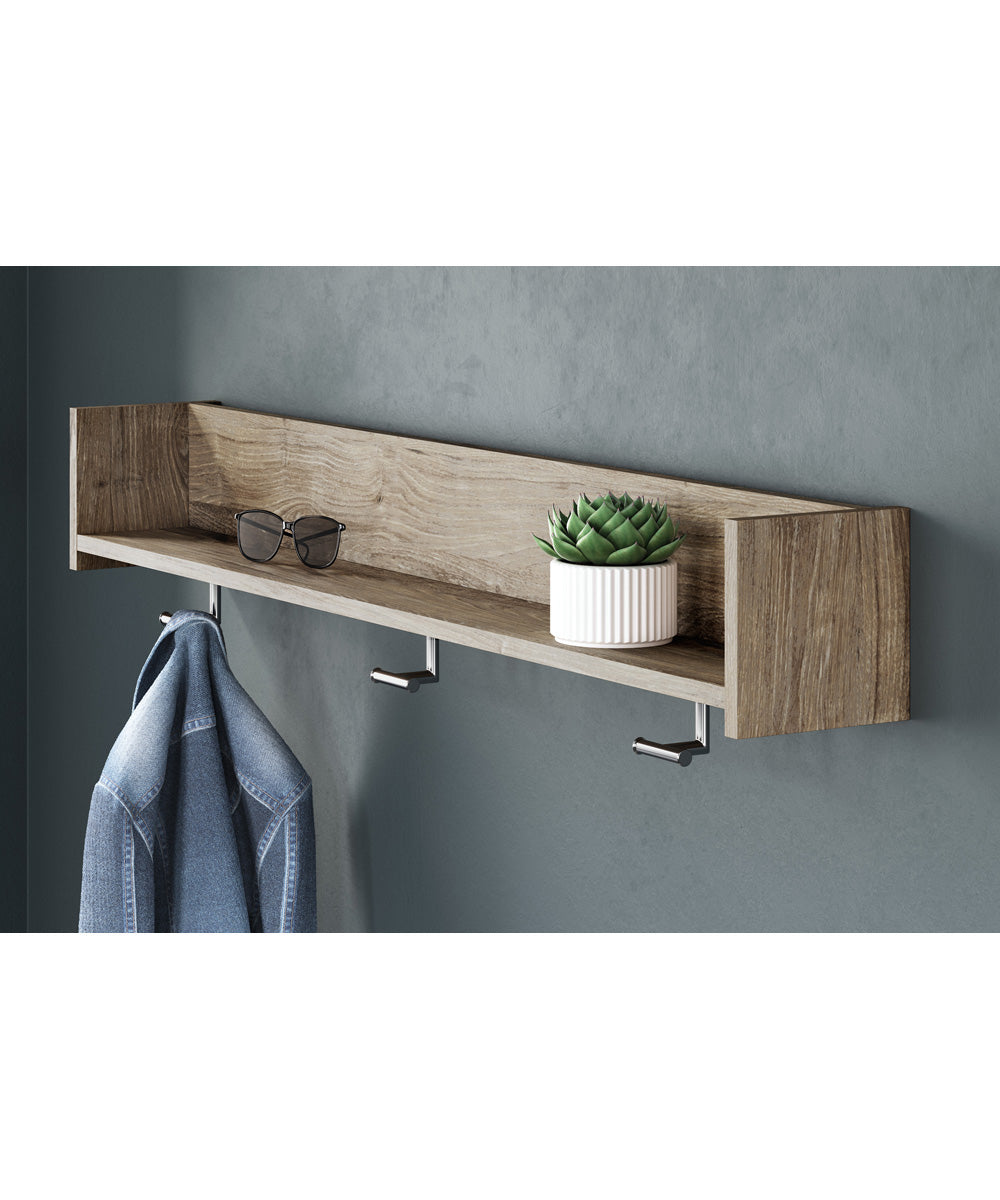 Oliah Wall Mounted Coat Rack w/Shelf Natural