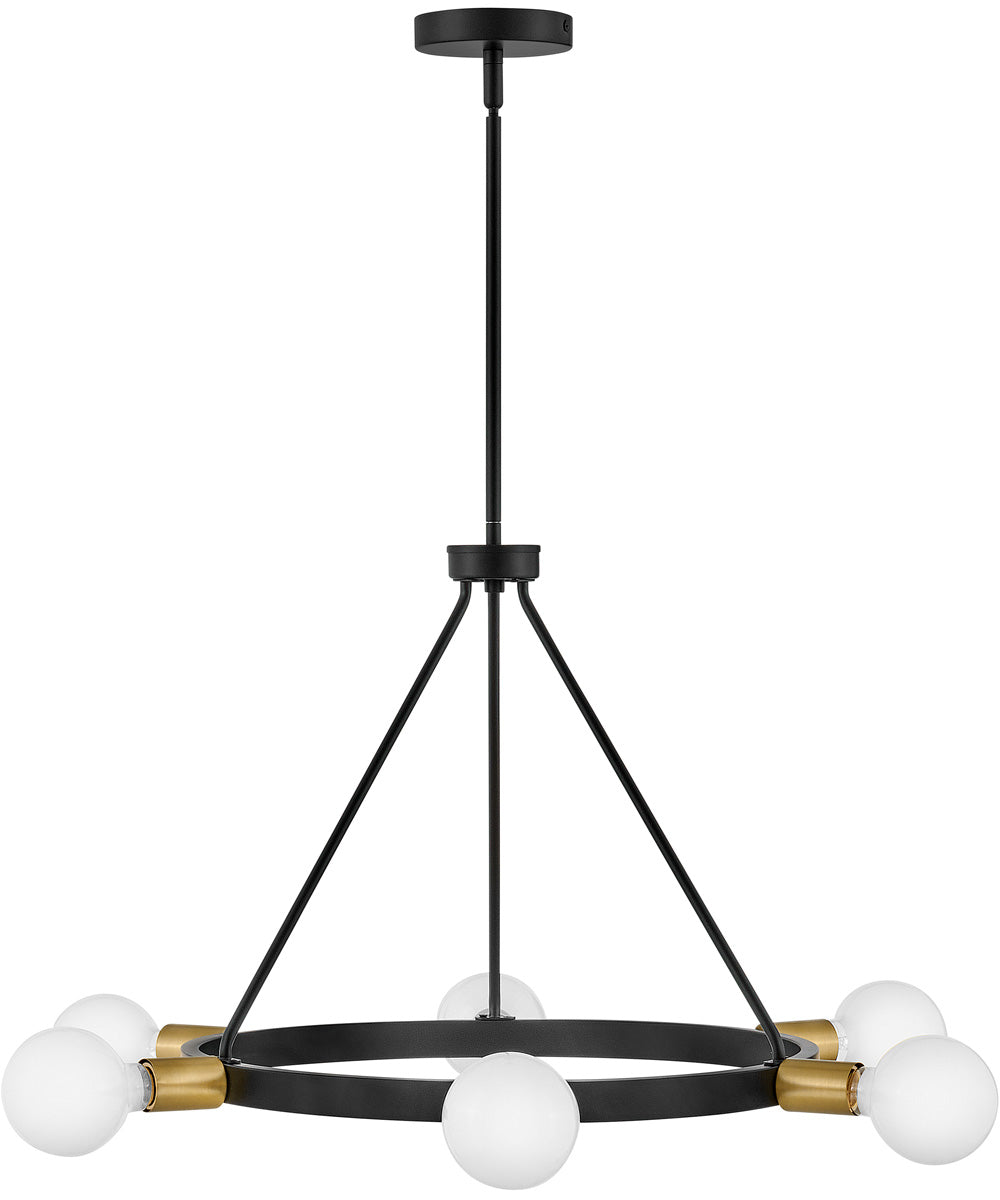 Orla 6-Light Medium Single Tier Chandelier in Black