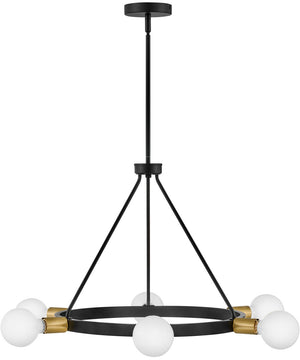 Orla 6-Light Medium Single Tier Chandelier in Black