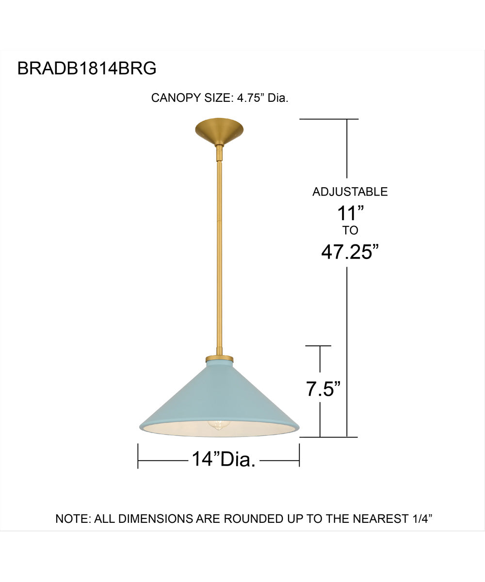 Bradbury 1-light Pendant Brushed Gold