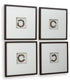 Dallbourne Wall Art Set Set of 4 White/Gold