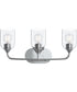 Ilia 3-Light Bath Vanity with Clear Glass Shade Polished Chrome