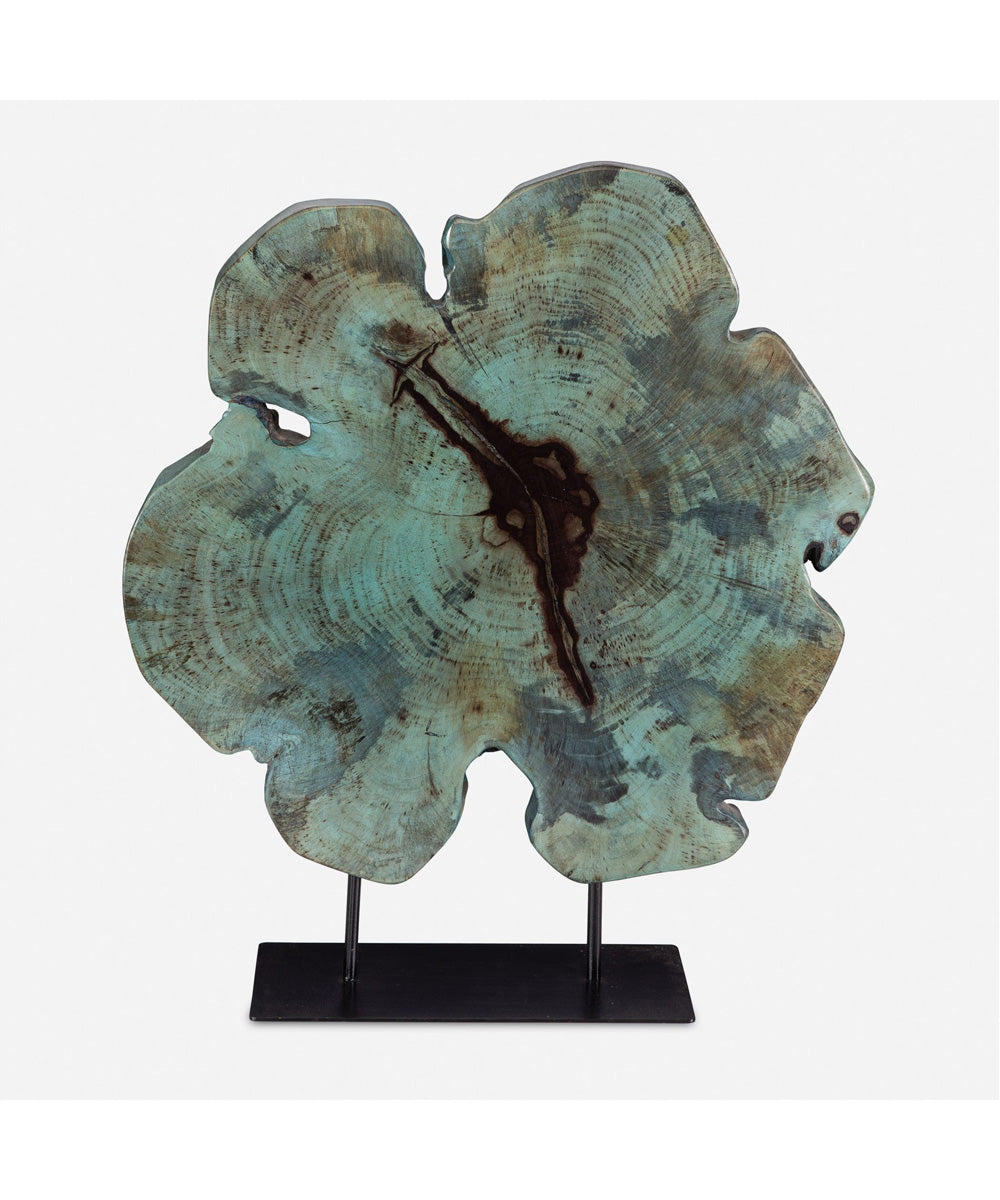 Bahati Wood Blue Sculpture