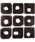Bahati Ebony Wood Wall Art, Set of 9