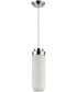 6"W Solar 1-Light Polished Nickel Pendant With Frosted Glass Shade
