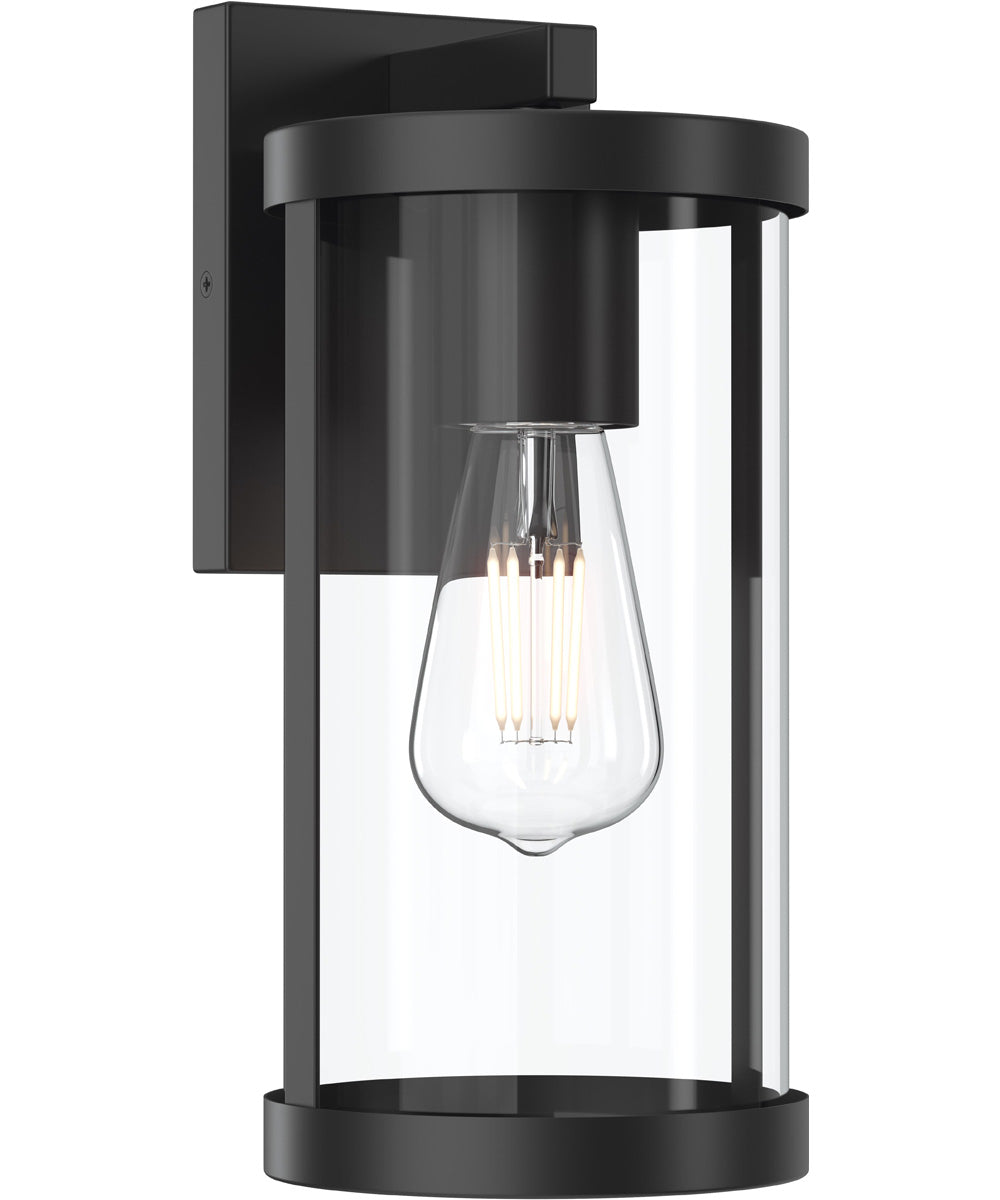 Kagen Medium Outdoor Wall Light with Clear Glass Panels Matte Black