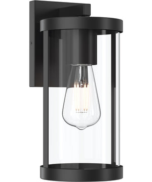 Kagen Medium Outdoor Wall Light with Clear Glass Panels Matte Black