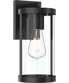 Kagen Medium Outdoor Wall Light with Clear Glass Panels Matte Black