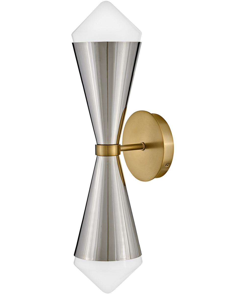 Betty 2-Light Large Two Light Sconce in Polished Nickel