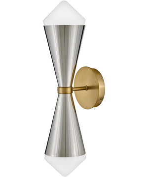 Betty 2-Light Large Two Light Sconce in Polished Nickel