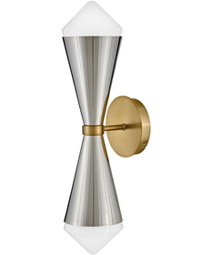 Betty 2-Light Large Two Light Sconce in Polished Nickel