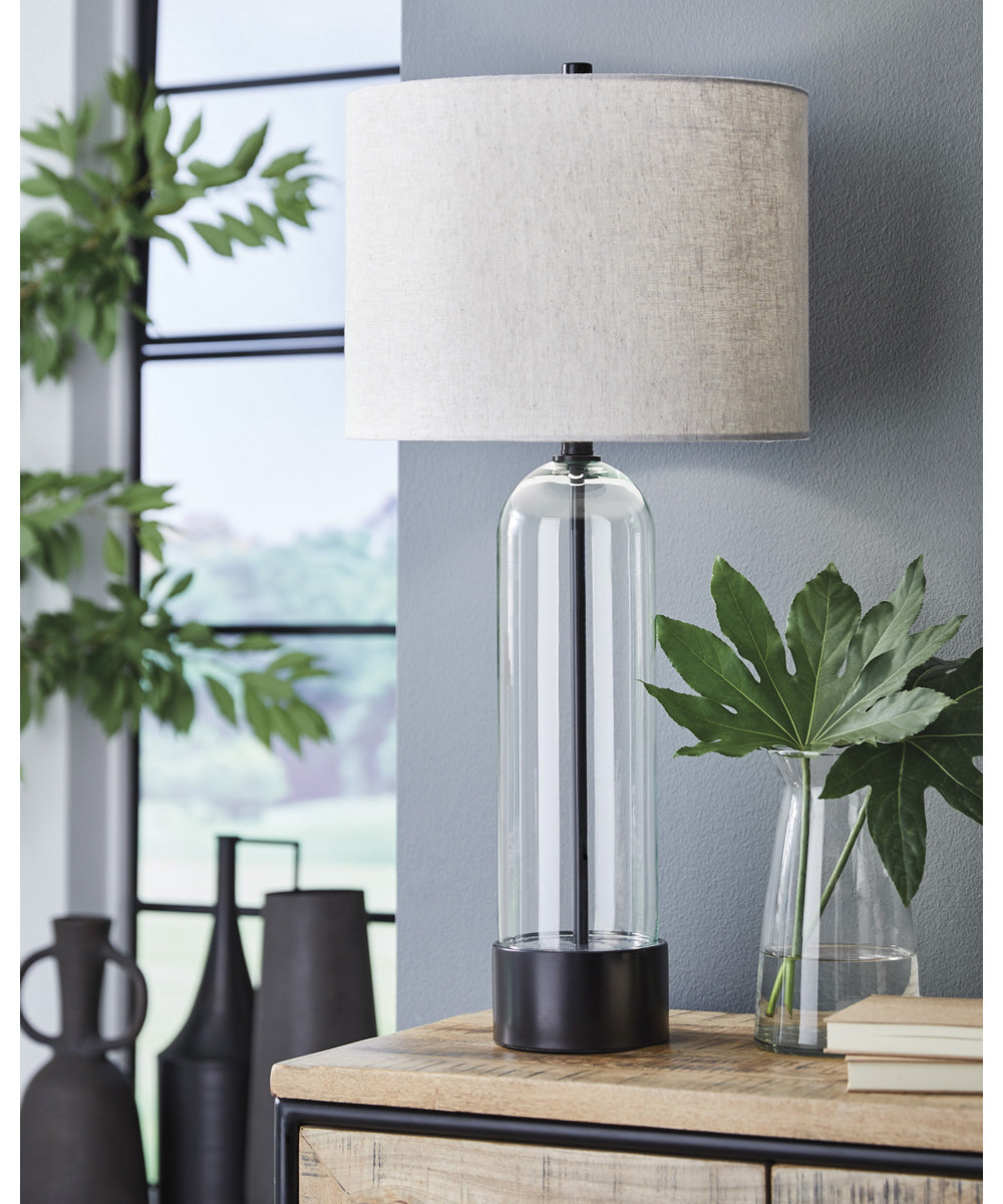 Kerrbrook Glass Table Lamp Clear/Black