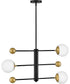 Auggie 3-Light Medium Adjustable Multi Tier Chandelier in Black